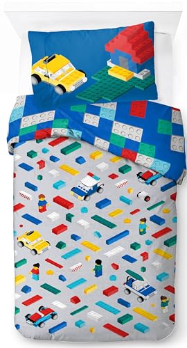 Jay Franco Lego Juego de Funda Nórdica – Ropa de Cama Súper Suave para Niños con Funda de Almohada, Solo Funda NÓRDICA (Relleno No Incluido), Multicolor, Juego de 2 Piezas Individual
