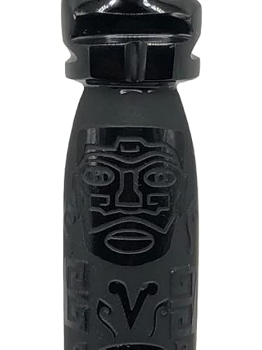 7.8 In Black Obsidian Letter Opener, Polished And Engraved Handmade By Craftmen, Figurine, Paperweight Stone, Craft Teotihuacan Mexico - 7.8 X 1.1 In - 3.77 Oz Weight (Design 24) #TOP7