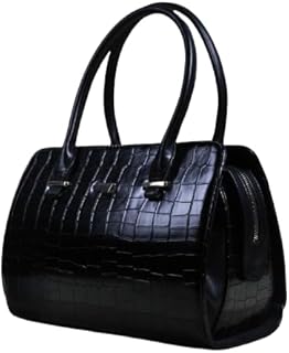 شنطة يد كبيرة - تصميم ايطالي - مقاس 32*26*15 - جلد مغطى بطبقة PU - ضد البقع والماء 672 - لون اسود