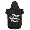 Personalized Dog Hooded Sweatshirt Custom Pet Pullover Hoodie Text/Image Small/Medium/Large Dogs,Puppy,Cat and Kitten Black