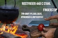 SK Wild Ones® Outdoor Kitchen Knife – Fixed Blade Utility Knife for Food Preparation – 440C Stainless Steel – Brown – Andhri – Ansicht 4