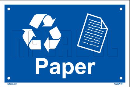NPLABEL Avoid Paper Waste Sign Sticker for Clean India (100 X 150mm ...