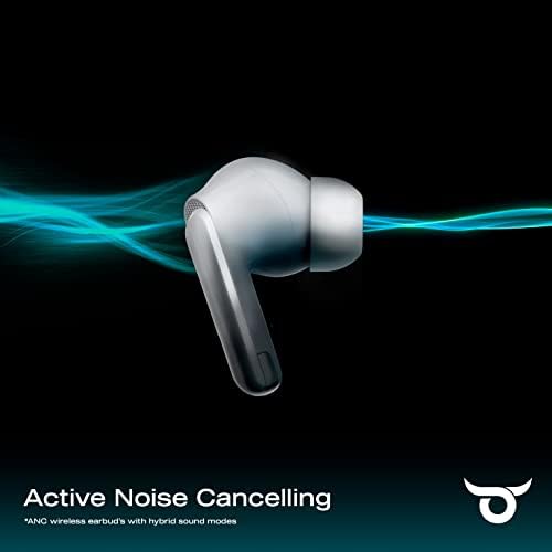 Chxrge Pro ANC Wireless Earbuds White, Active Noise Cancelling Earbuds, Wireless Bluetooth 5.2 In-Ear Headphones With Wireless Charging Case, Touch Control, In-Ear Detection & Auto-Connect
