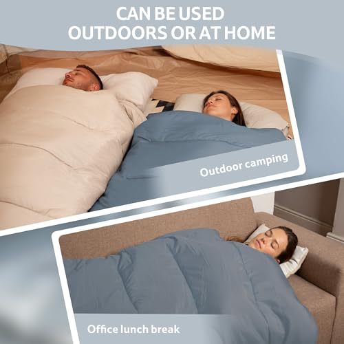 Naturehike bolsa de dormir convertible para adultos, forro de franela desmontable, se puede unir para bolsa doble, convierte en manta chal para camping, senderismo, oficina y hogar miniatura 7