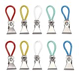 WOKICOR 10 Stück Handtuchklammer Handtuch-Haken Bunt Ersatz-Ösen Haken Küche Geschirrtücher Haken Set Küchentuch Handtuchhalter Haken für Häusern, Clips für Bad Kücher 5 Farben