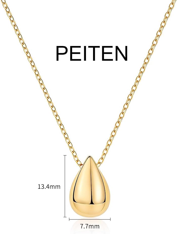 18K Gold Plated Dainty Pear Pendant Necklace for Women | Water Droplet Pendant Necklaces - Image 6