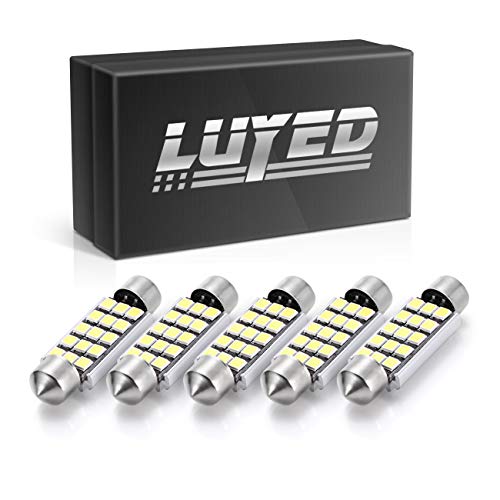 LUYED 5 X 360 Lumens Super Bright 2835 15-EX Chipsets 569 578 211-2 212-2 LED Bulbs Used For Dome light,Xenon White