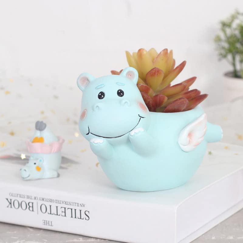 Flying Hippo Resin Flower Pot Succulent Home Decor Cute Planters (B0C6TVVRZW) Amazon Price History, Amazon Price Tracker