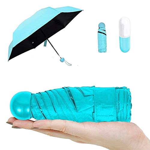 Image of Ultra Lights and Small Mini Umbrella with Cute Capsule Case, 5 Folding Compact Pocket Umbrella, Especially for Kids
