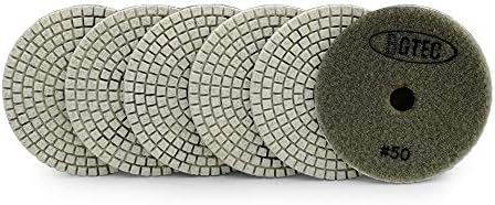 BGTEC 100mm Wet Diamond Polishing Pads Set,6 Pieces Pads Kit 800 Grit for Granite Marble Stone Quartz Tiles