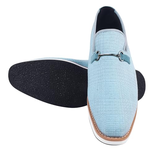Image of LIBERTYZENO Mens Tuxedo Canvas Textile and Suede Leather Noble Loafers and Slip On Wedding Party Shoes for Easter Gift