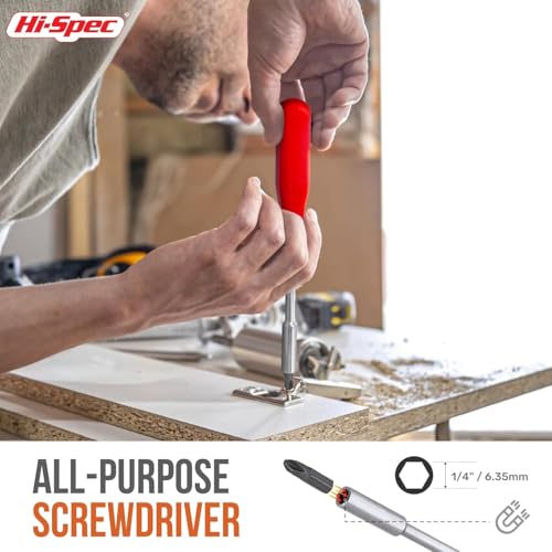 Image of Hi-Spec 25-Piece Small Tool Kit with Knife and Hex Key Included: Basic Essential Tool Set for Home, Office, and College (Red)