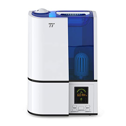 TaoTronics Cool Mist Humidifiers, Compatible with Alexa and Google Home, Humidifiers for Bedroom, Baby’s Rooms, Blue Night, Timer, Auto Shut-Off, (4L / 1.06 Gallon, US 110V)