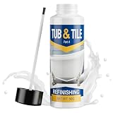 Tub and Tile Paint, 1.7 oz Tub Paint for Bathtub, 1-Part Bathtub Touch Up Paint White for Sink Bathroom Kitchen Countertop, Water Based...