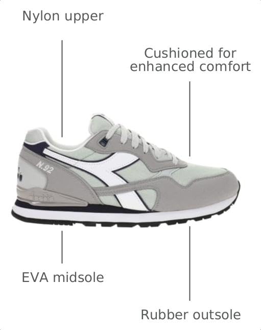 Image of Diadora Mens N.92 Lace Up Dd Comfort Sneakers Shoes Casual