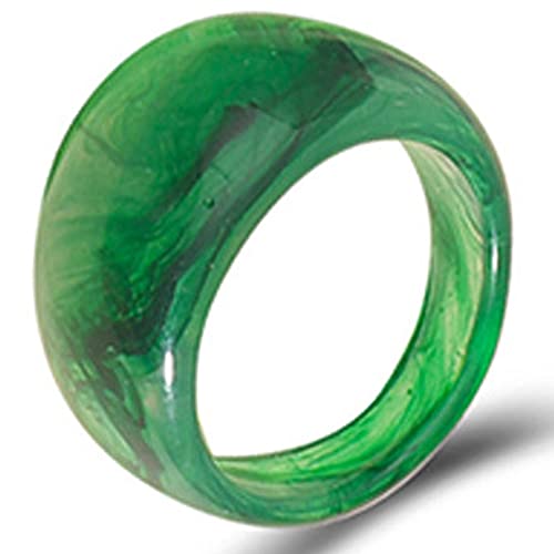 Acrylic Resin Plastic Imitation Jade Wedding Statement Cocktail Party Holiday Anniversary Ring