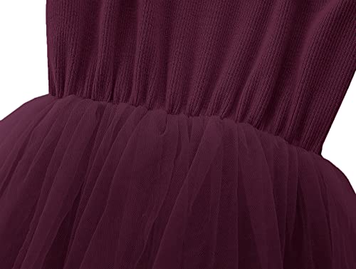 Image of GSVIBK Baby Girls Tutu Dress Sleeveless Toddler Cotton Tulle Skirt Princess Party Prom Dresses