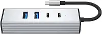 Hub Usb-c Com 2 Usb 3.2 E 2 Usb-c 3.2 Alta Velocidade Cinza