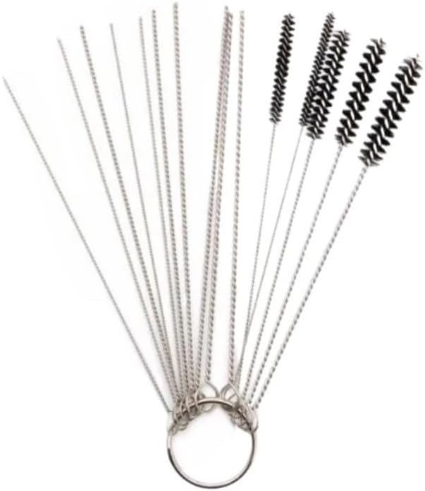 Carburetor Carbon Dirt Jet Remove 13 Cleaning Needles 15 Brushes Tool Kit For Automobile Motorcycle ATV Welder Chainsaw(Needle and Brushes)