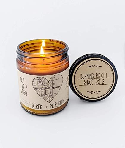 Unique Wedding Gift Custom Candle Heart Map Art Personalized Wedding Map Engagement Gift Map Gift for Couple Heart Map Print Heart Map Gift