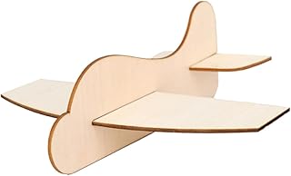 DIKACA Modelo de Avión de Madera en para Niños Y Niñas Juguetes Creativos de Avión Herramienta de Dibujo para Niños Y Niñas Color Amarillo Claro