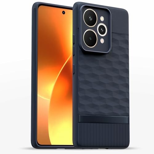 Image of Pikkme Back Cover for Realme 15 5G Camera Protection 3D Hexa Cube Design Silicone Protective Bumper Case (Blue)