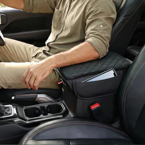 NICTSEPO Center Console Cover Compatible with Jeep Wrangler JL 2018-2026, Armrest Cover with Pockets for Jeep Gladiator JT 2020-2026, armrest Cushion for Wrangler JL JLU&Gladiator JT Accessories by NICTSEPO - Used condition - Image 4