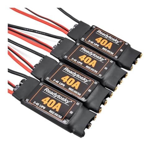 ResGcx 40A Brushless ESC Professional For Drones Drive System Integrated 5V 3A BEC Power Alignment Controller UAV 1PC(4 ESC with connector)