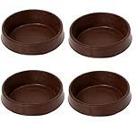 4 x fiXte Large Floor Cups Castor Furniture Chair Sofa Carpet Protectors Caster Brown, 65mm