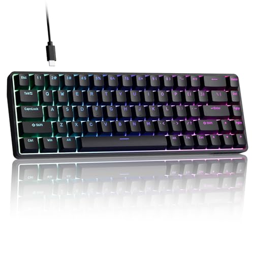 TMKB T68-C ゲーミングキーボード ラピッドトリガー 磁気スイッチ メカニカル 68キー 有線 8000Hzポーリングレート 0.02mm-4.0mm可変アクチュエーション RGBバックライト Windows PC専用 ブラック [US配列]