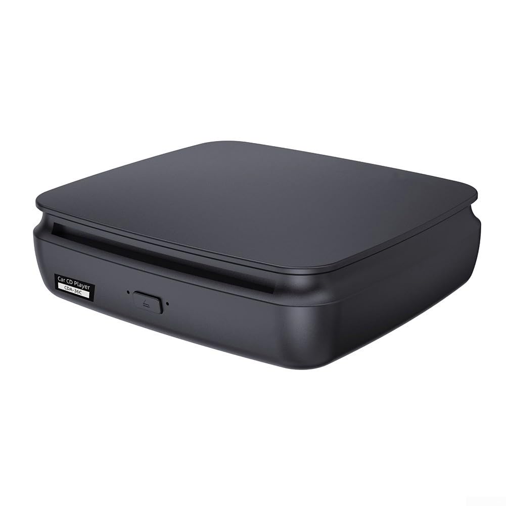 Lettore CD esterno portatile con USB e cnection per sistema audio auto compatto unità di azionamento DVD nero per la riproduzione di musica e film su facile installazione Abs Material Design