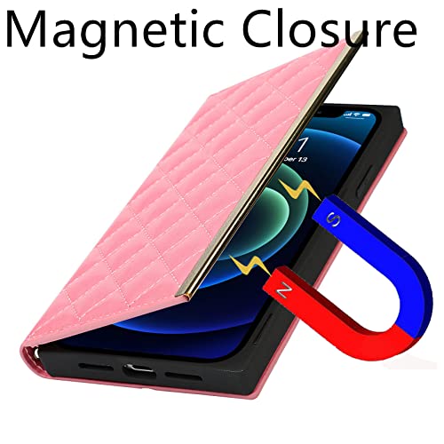 Zouzt Vogue Crossbody Case Compatible With Iphone 12 Mini Case Wallet Leather Case With Mirror Card Slot Cover Holder Wrist Strap Lanyard Purse Case For Iphone 12 Mini 5G 5.4 Inch Pink #TOP4