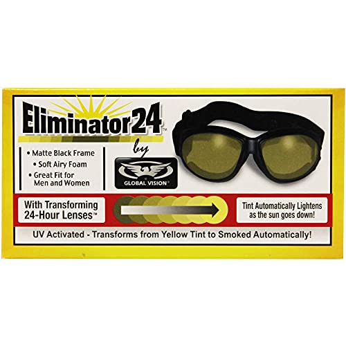 Image of Global Vision Eliminator Dirt Bike Padded Motorcycle Riding Goggles for Men and Women (Black Frame /Smoke Lens)