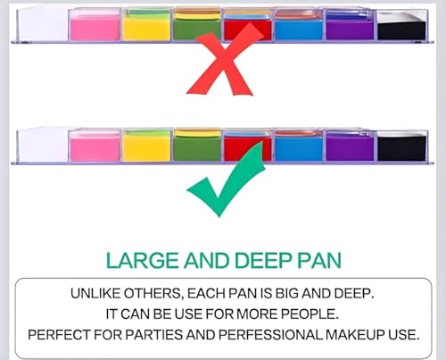 Image of Face Paint Palette 20 Colors with Large Black and White Pan for Face and Body Art