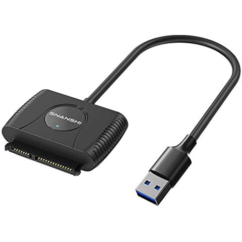 SATA to USB 3.0 Adapter Cable, SNANSHI USB 3.0 to SATA III Adapter Cable with UASP SATA to USB Converter for 2.5" 3.5” Hard Drives Disk HDD and Solid State Drives SSD Cover