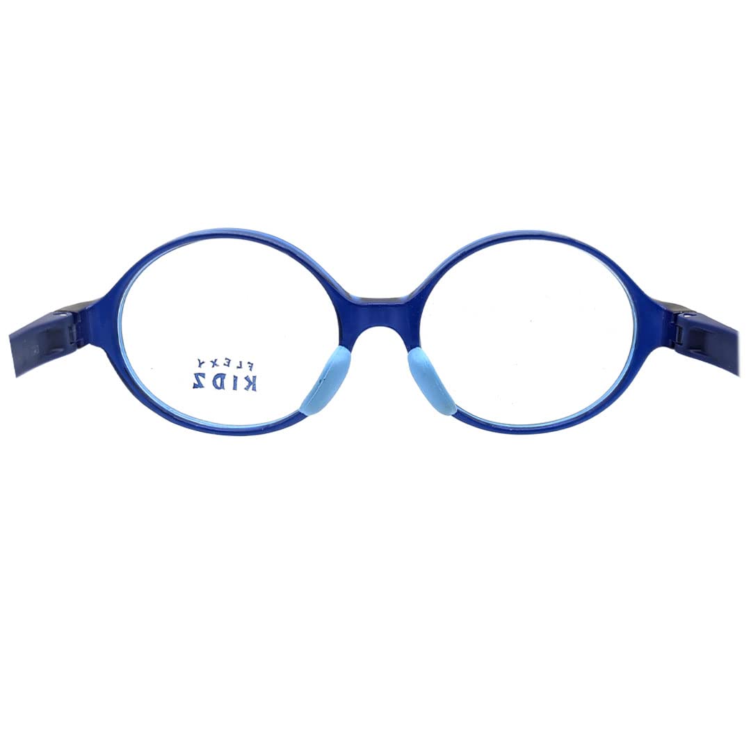 Flexi Kidz Blue Light Blocking Anti Glare Zero Power Eyeglasses Spectacle Frame Protection From TV Mobile Laptop Computer Screen for Kids Girls Boys Unisex (Ultramarine) - Image 4 thumbnail