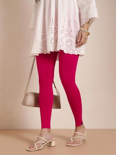 Image of TWIN BIRDS Super Stretchable Cotton Elasthane Fabric Ankle Length Leggings for Women