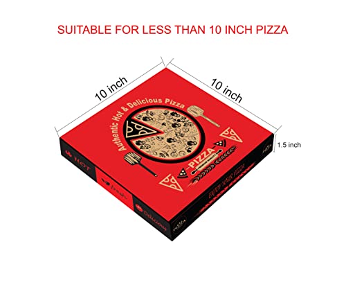 Image of Bleus Brand Packaging 3 Ply Pizza Box Corrugated Kraft Paper, Size 10x10x1.5 Inches, Length 10 Inch - Width 10 Inch - Height 1.5 Inch, In Good Strength (10 Inch, 25)