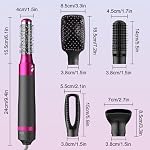 Brosse sèche-cheveux 5 en 1 Brosse de sécheur Négatif Ionique chaud Air Brosse & Styler Volumizer avec Séchoir à cheveux à tête de brosse interchangeable avec peigne pour le séchage des cheveux