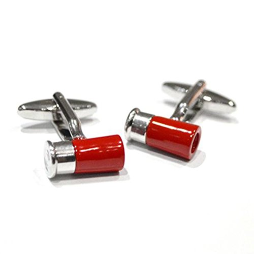 Mancuernillas de cartucho de escopeta rojo para hombre
