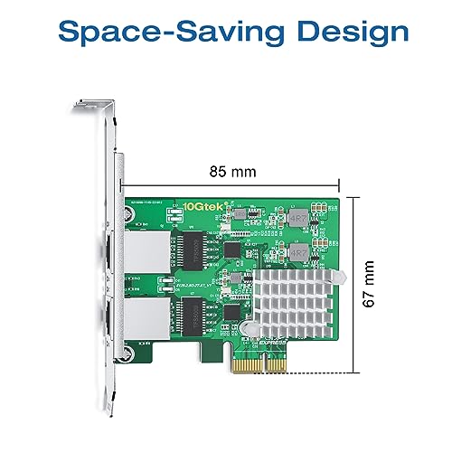 Image of 2.5Gbase-T PCIe NIC with Realtek RTL8125 Chip, 2.5Gb Network Card, 2500 /1000 /100 Mbps,Dual RJ45 Ports, PCIe X1, Ethernet Card for Windows /Windows Server /Linux