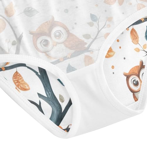 ZZKKO Cute Owl on The Branch Girls Underwear Toddler Panties for Girls Comfort Brief Size 2T-8Y4