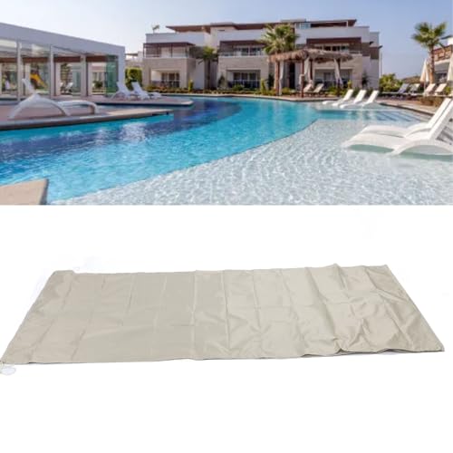 Cubierta Protectora de Carrete Solar para Piscina, Cubierta de Manta Solar, Cubierta de Carrete de Piscina para Piscina sobre el Suelo y Enterrada (Beige)