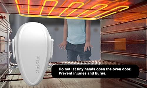 Child Safety Oven Door Lock, Heat-Resistant 3M Adhesive Lock, Easy to Install, Oven Lock for Childproofing (2 x White)