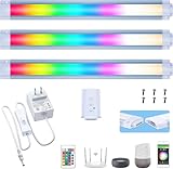 LAMPAOUS LED Under Cabinet Shelf Lighting, White and RGB Color Changing Smart Strip Light Bar, App, Voice and Remote Control Toolbox Lights Bar