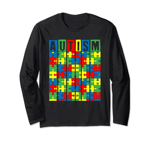 Autismo consapevolezza Puzzle Pezzo Autistico Ragazzi Ragazze Bambini Maglia a Manica