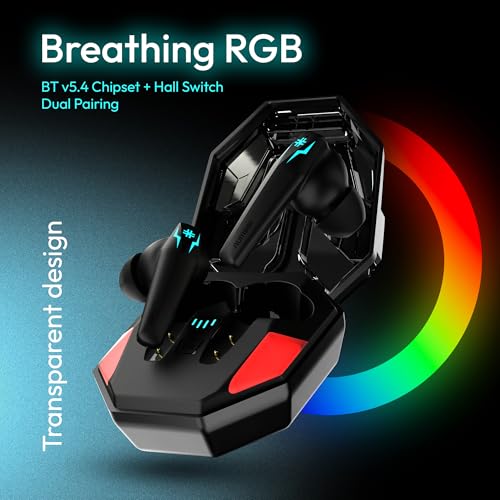Number Super Buds Pro GT99 Truly Wireless in Ear Earbuds with 50 Hours Playtime, 35ms Ultra Low Latency, Dual Pairing Ear Buds, Quad Mic ENC, BT 5.4, IPX5, Fast Charging, Made in India (Glass Black) - Image 6
