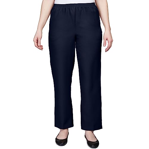 Alfred Dunner Women's Solid Medium Pant Size 12 Navy