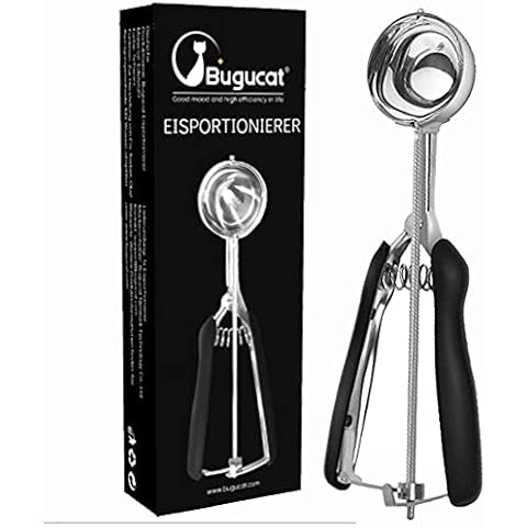 Bugucat Eisportionierer 5cm, Cookie Scoop Set Poliert Edelstahl Ice Cream Scoop Eiscremelöffel mit Auslöser,Eislöffel Keksportionierer Speiseeislöffel für Obst Eiscreme Plätzchen Teig EIS Cover