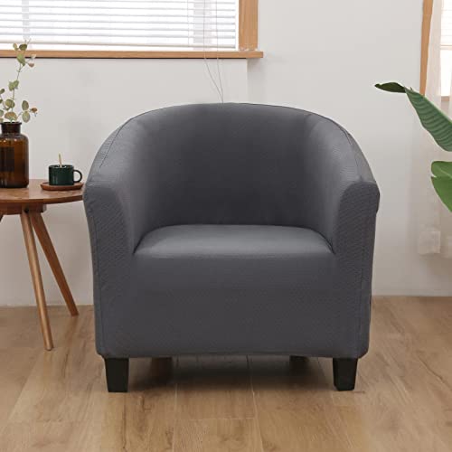 Niluoh Waterproof Club Chair Slipcover Jacquard Tub Chair Cover Stretch Armchair Covers Sofa Cover Furniture Protector For Living Room (Silver Gray) #TOP1